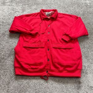 Be in the Current Seen Jacket Womens One Size Red Collared Button Up Pockets